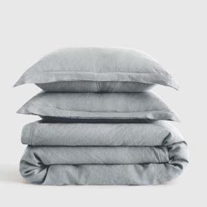 European Linen Double Flange Duvet Cover Set