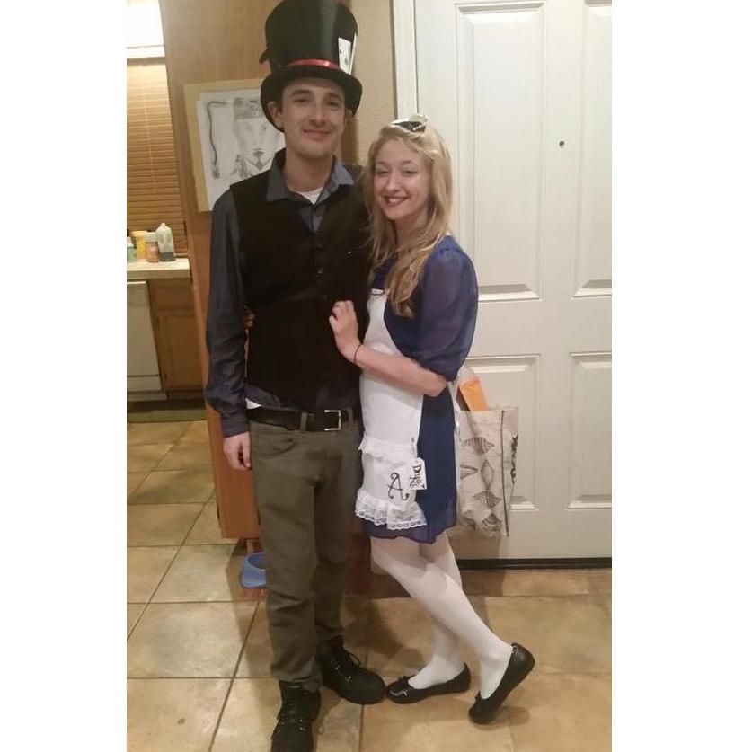 Our first Halloween, we dressed up as Alice & the Mad Hatter and went to work in costume! Ever since, we have always loved thinking of fun and creative costumes together.