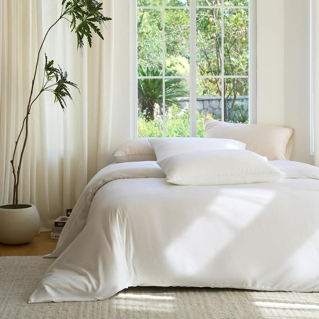 DOZ Duvet Cover Set, 100% Viscose derived from Bamboo, Organically Grown, Buttery Soft, Cooling Duvet Covers, High GSM, 1 Duvet Cover and 1 Pillowcase, 70"x90" (Snow, Twin/Twin XL)