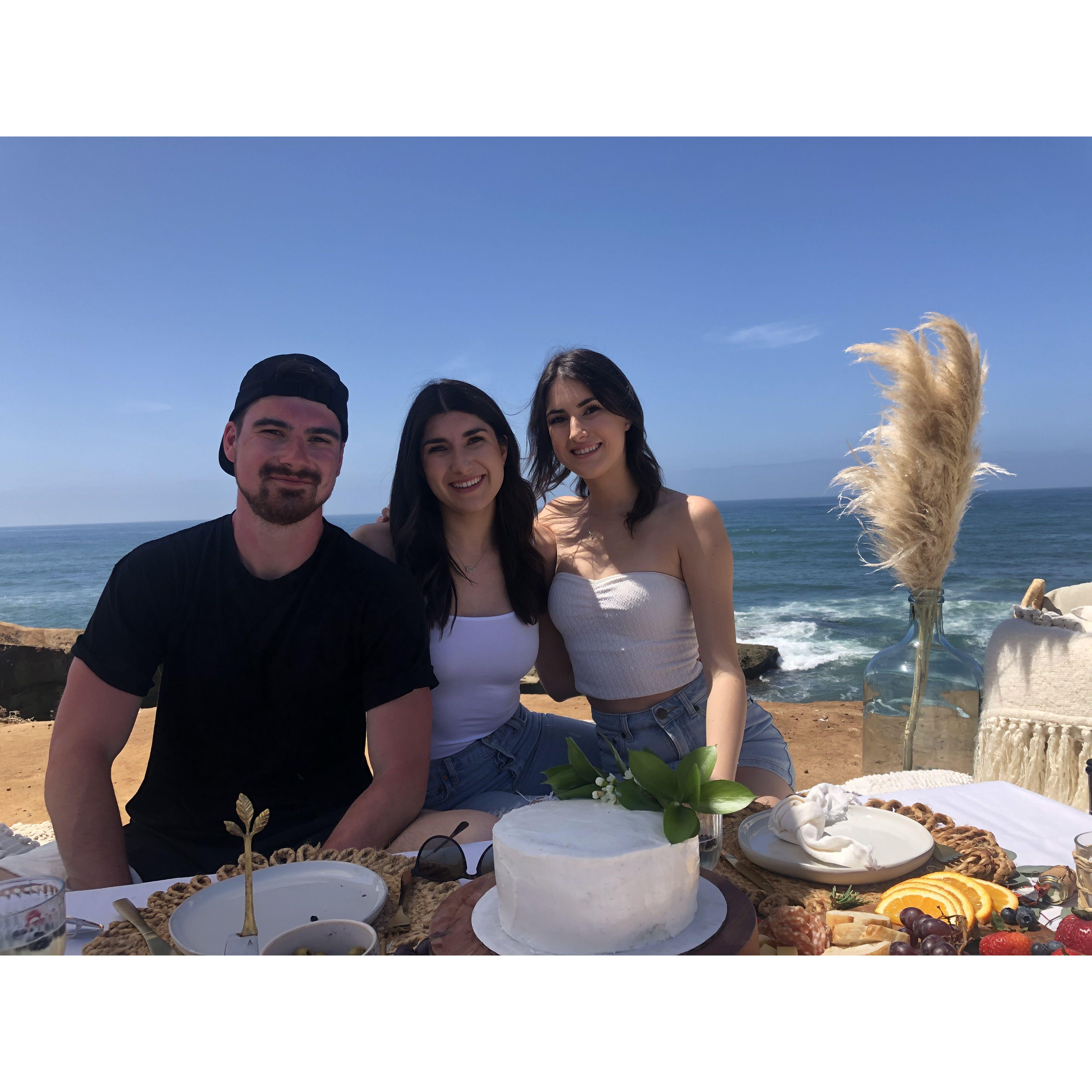 Jake Katherine and Lauren at the surprise picnic Olivia got them