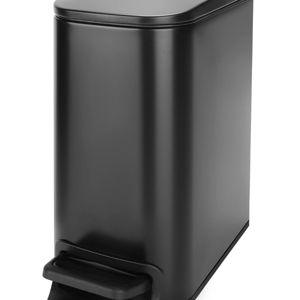 Cesun Small Bathroom Trash Can with Lid Soft Close, Step Pedal, 6 Liter / 1.6 Gallon Stainless Steel Garbage Can with Removable Inner Bucket, Anti-Fingerprint Finish (Matt Black)