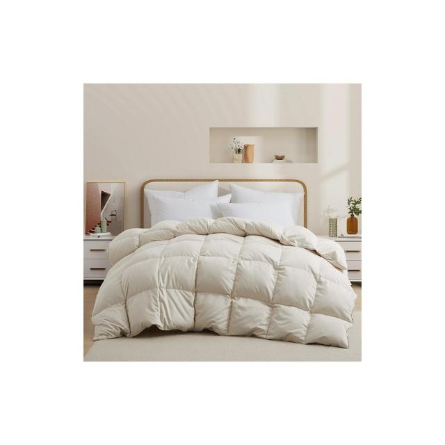 Peace Nest Medium Weight White Goose Down Duvet Comforter Insert, Full/Queen, Cream