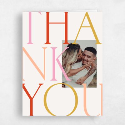 Light Oatmeal, Beige Wedding Thank You - Josephine Photo