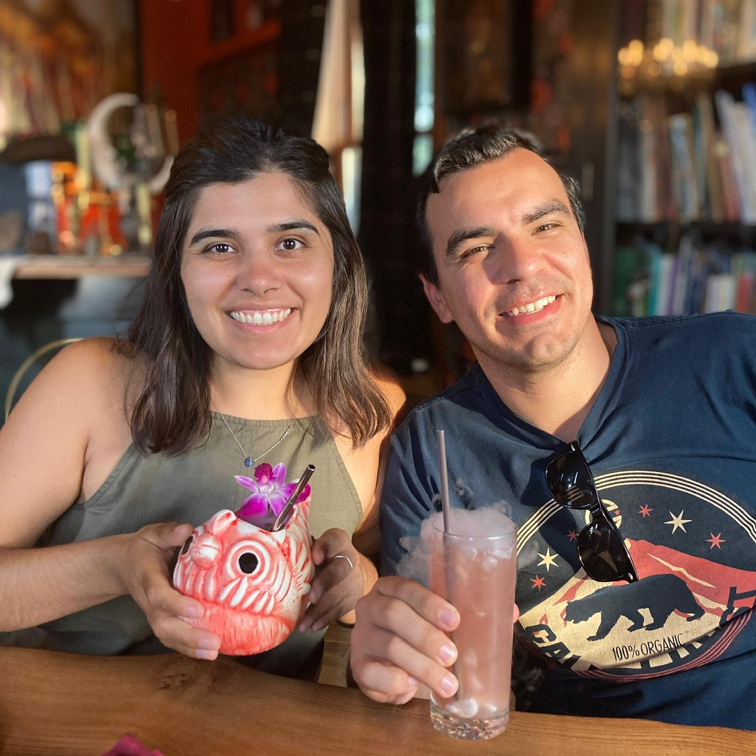 Robert and Madeline at a Harry Potter bar in Seattle