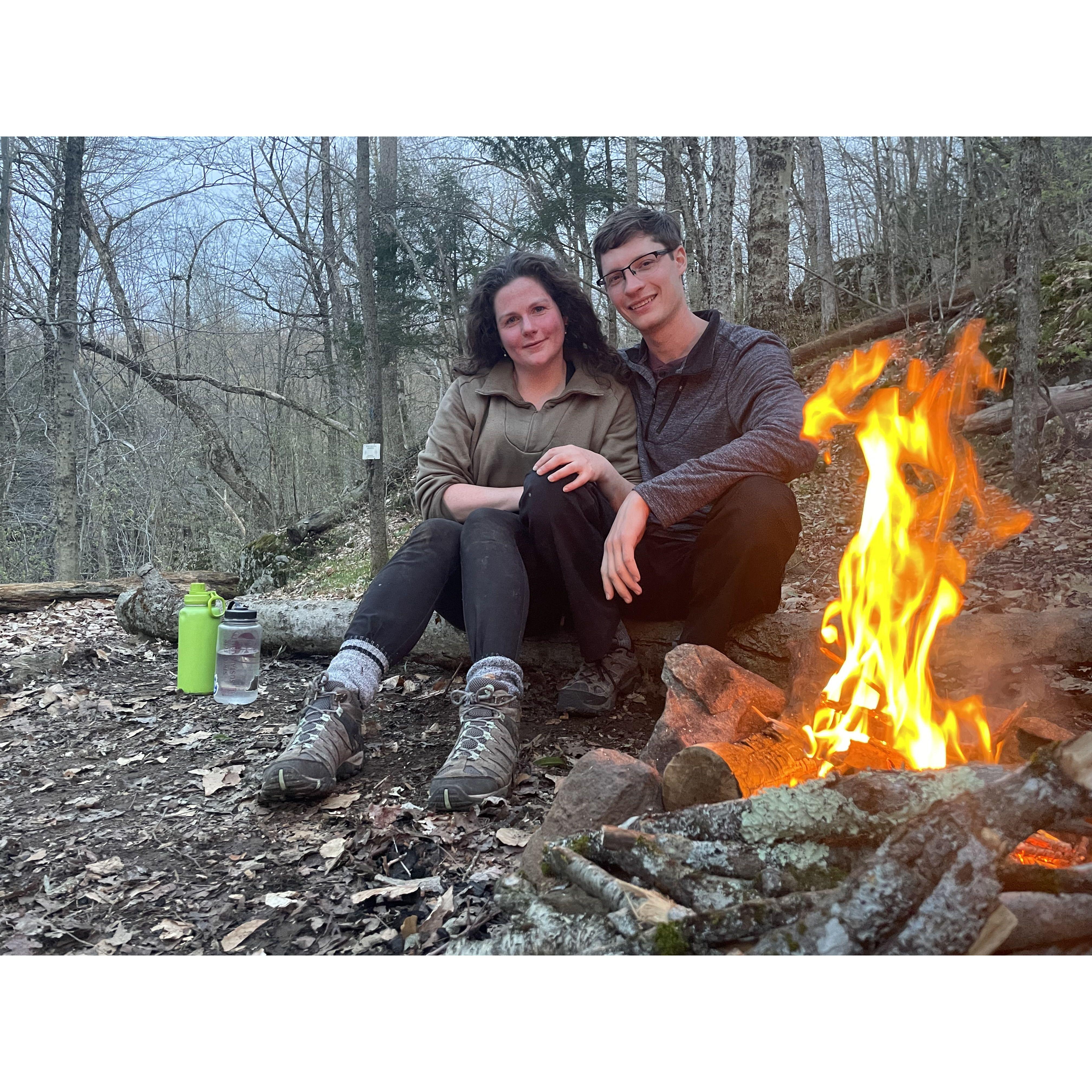 My heart outshines this fire each time you smile. -20 miles into the Appalachian Trail