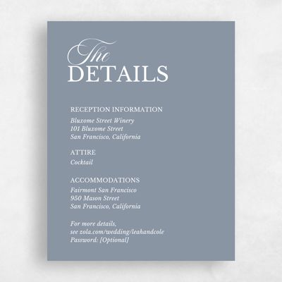 Dusty Blue Wedding Enclosure - Ellis