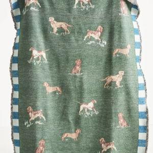 Woven Jacquard Patterned Throw Blanket - Dog