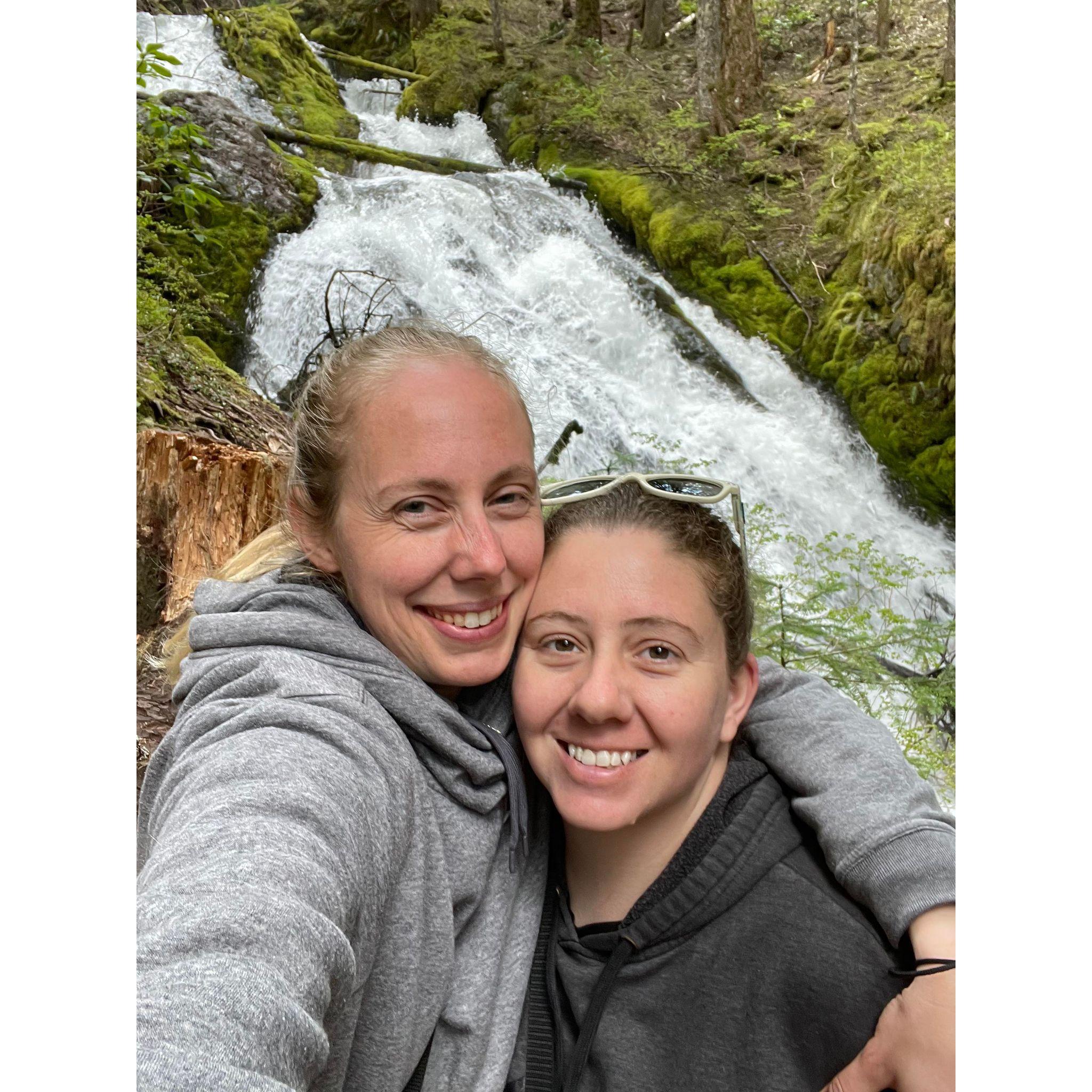 Waterfall Ussie on Seattle camping trip