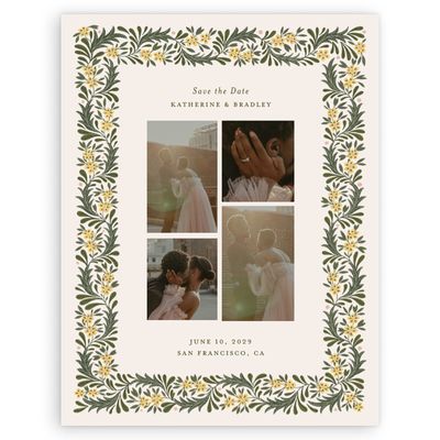 Cream, Yellow Wedding Digital Save the Date - Cassie Multiphoto