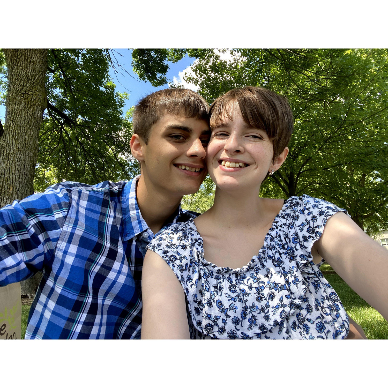 July 2020: Picnic at Columbian Park to celebrate our 1 year anniversary
