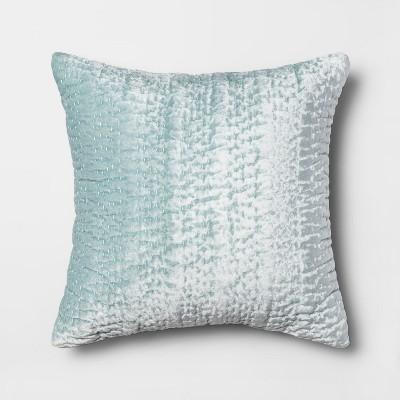 Quilted Velvet Square Throw Pillow Teal - Opalhouse&#153;