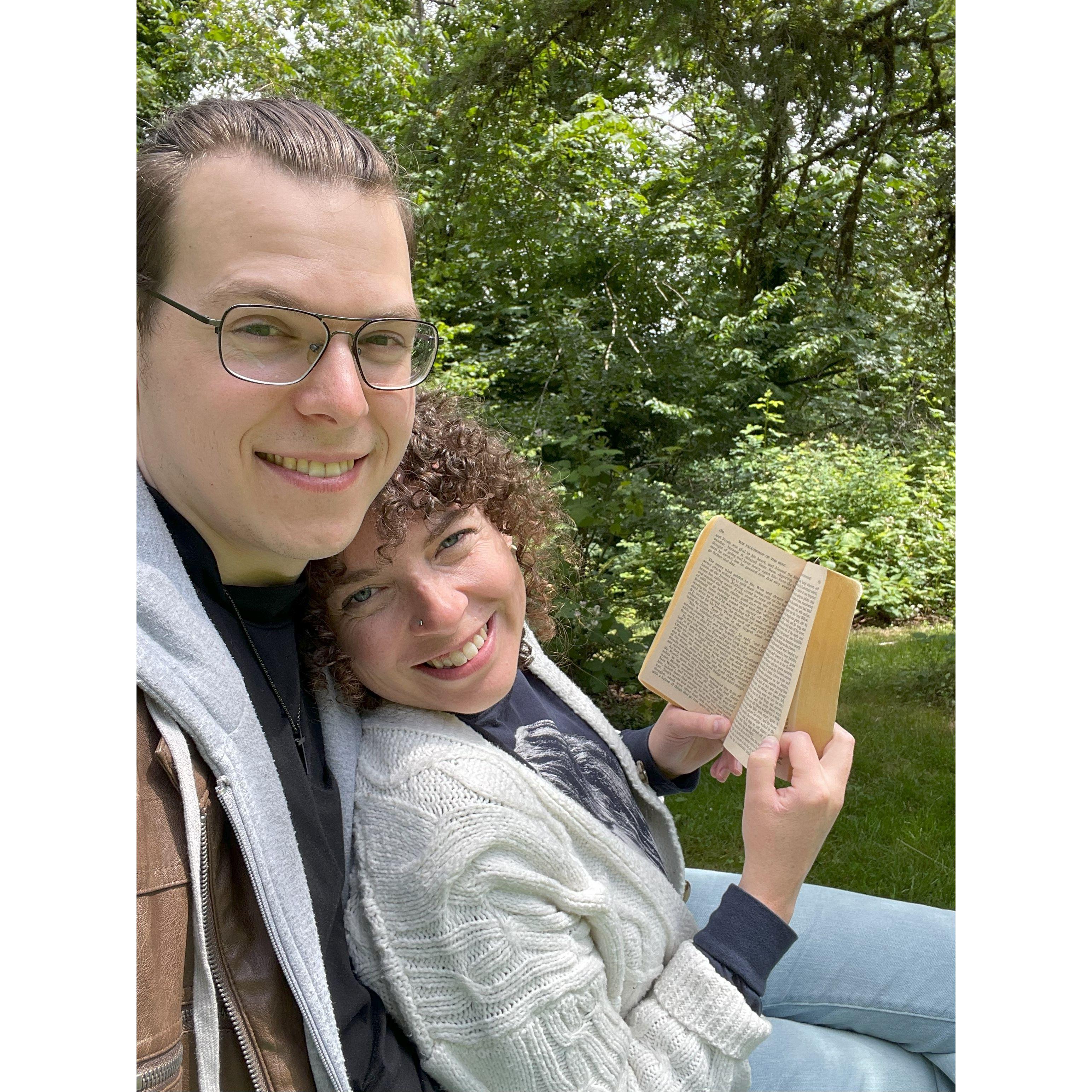 Lunch walks turned into lunch reading sessions in the park.
