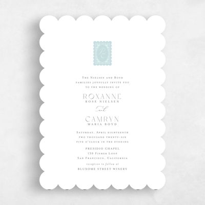 Iceberg, Blue Wedding Invitation - Poplar Classic