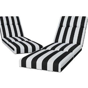 2 Pcs Chaise Lounge Cushions Outdoor, 72 x 21 x 4 Inch Lounge Chair Cushions for Outdoor Furniture - Waterproof Lounge Patio Replacement Cushion, 4In Fade-Resistant ThickPatio Chaise Lounge Cushion