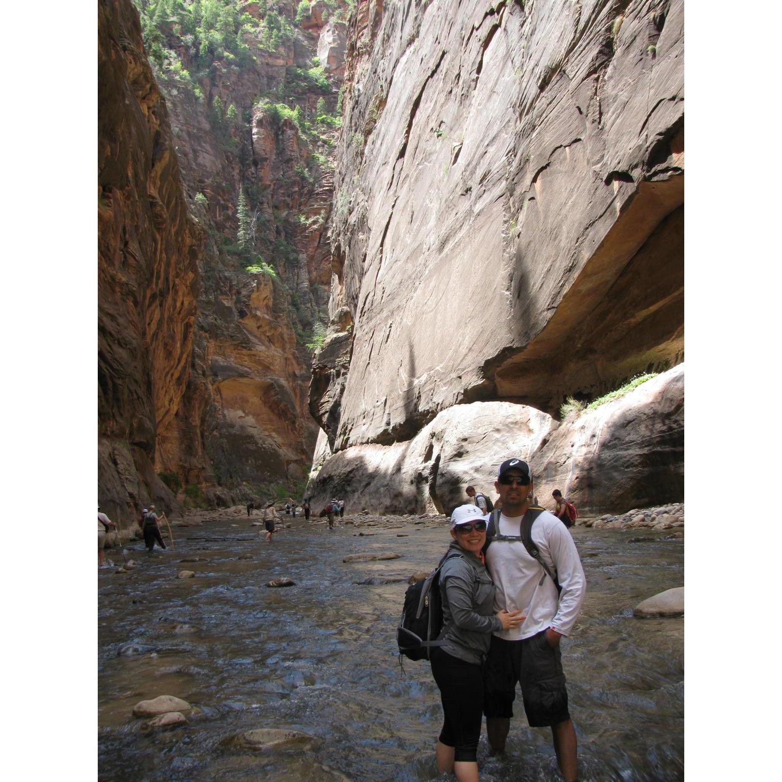 Zion, The Narrows...Ray now knows that we are expecting our first baby!
