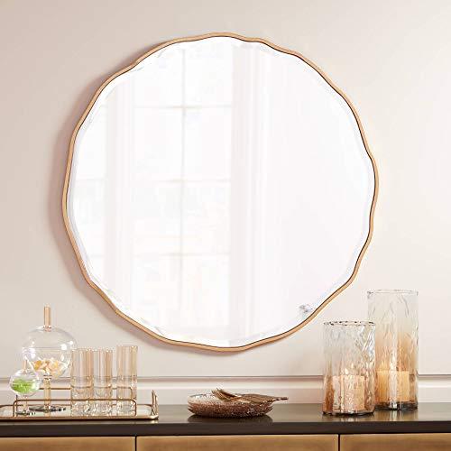 Noble Park Lissa Gold Waved Edge 31 1/2" x 31 1/2" Wall Mirror