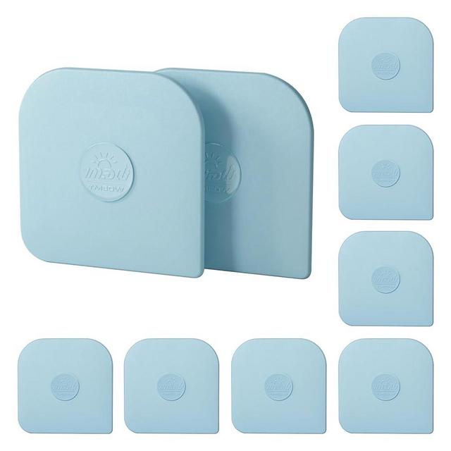 Pan Scraper, 10 Pcs Plastic, Non Scratch for Cast Iron, Pot and Pan Cleaning, Sturdy Scraper Kitchen Tool-Aqua