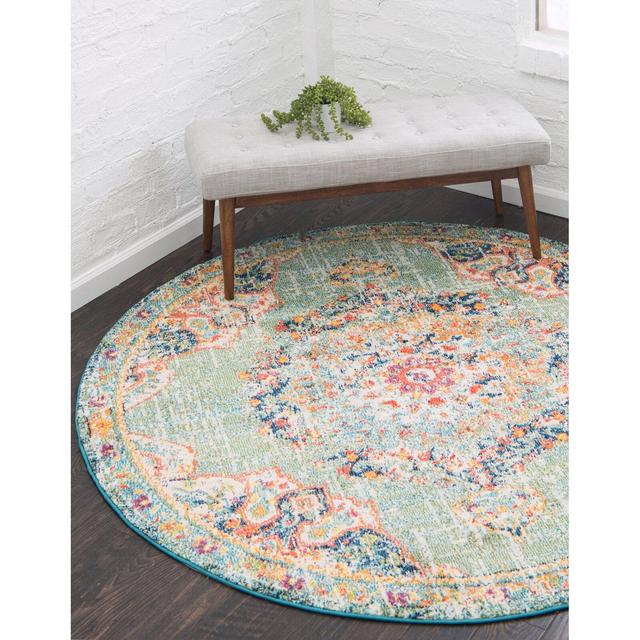 Ernst Abstract Green/Orange Rug