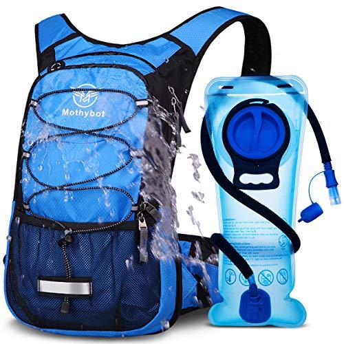 Mothybot Hydration Pack, Insulated Hydration Backpack with 2L BPA Free Water Bladder and Storage, Hiking Backpack for Men, Women, Kids for Running, Cycling, Camping - Keep Liquid Cool up to 5 Hours