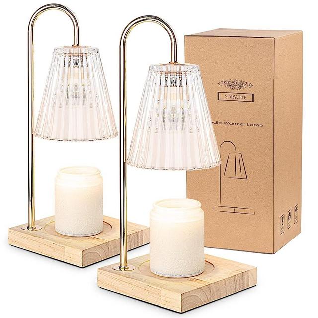[Set of 2] Marycele Candle Warmer Lamp, Electric Candle Lamp Warmer with Timer, Wax Melt Warmer for Scented Wax, Aesthetic Home Decor, Graduation Gifts for Teacher House Warming Valentines Day Father