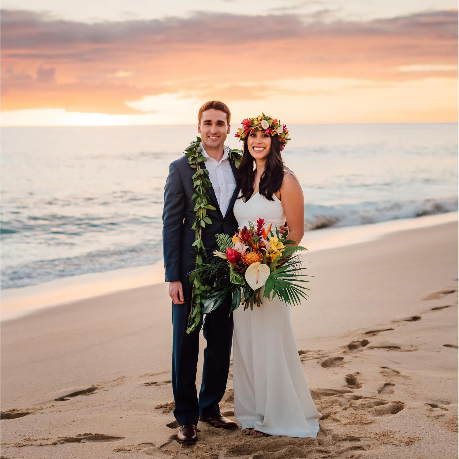 Our wedding day. Keawaula Beach, Oahu, Hawaii