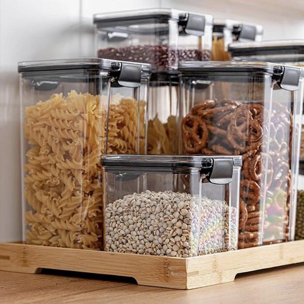 Kitsure Airtight Food Storage Container Set - 8 PC Set - Pantry Organization and Storage, Kitchen Canisters with Lids, Leak-Proof Pantry Storage Containers with Food-Grade Material & Stackable Design