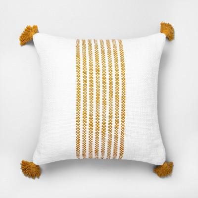 Slub Stripe Yellow Throw Pillow - Hearth & Hand™ with Magnolia