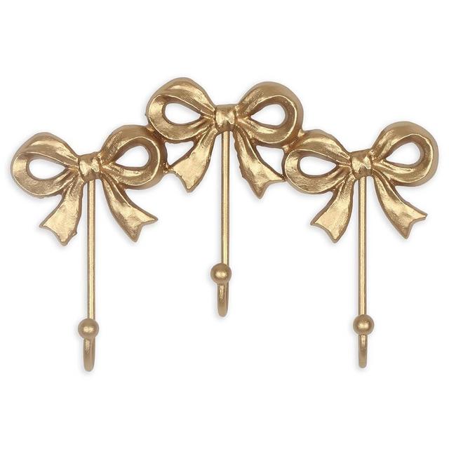 BITALYE Triple Bow Hooks,Wall Mounted Functional Hooks,Antique Gold Cast Iron Hook for Coats,Hats,Bags, Bath Towels,Room Decorations,Hallway,Bathroom,Kitchen,Office(Triple Bow Hook:8.27x5.59 inches)