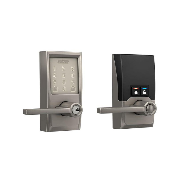 Schlage Encode Smart Wi-Fi Lock with Lever Handle, Touchscreen Keypad, Keyless Entry Door Lock, App Control, Alexa, Google Home and Airbnb Compatible, Satin Nickel, FE789WB CEN 619 LAT