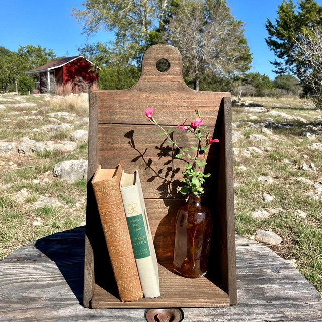 Stained Wood Candle Wall Box, Display Shelf, Homestead, Primitive, Rustic, Vintage-Look, Cottage, Farmhouse, Wall Décor, Fall, Christmas