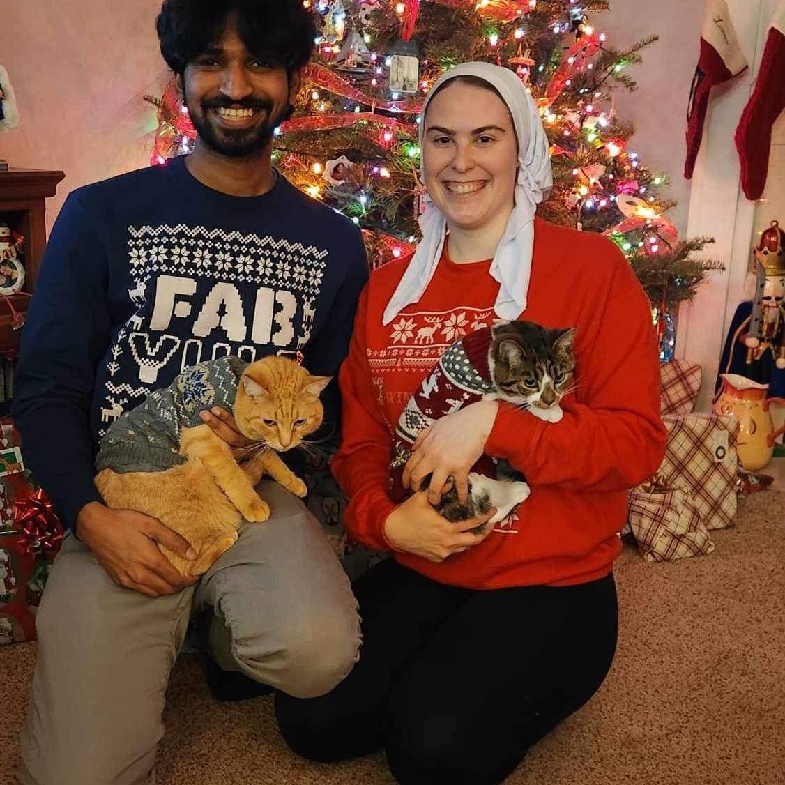 Our first Winter Solstice together (Sunshine and Nova pictured).