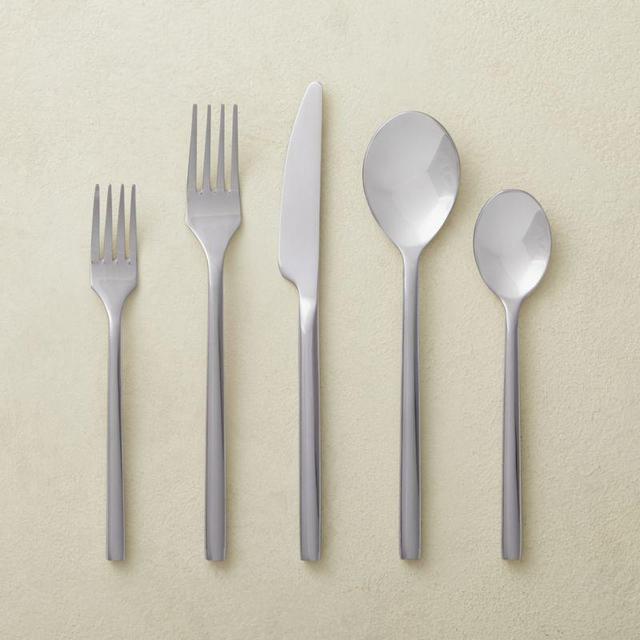 20-Piece Rush Shiny Silver Flatware Set