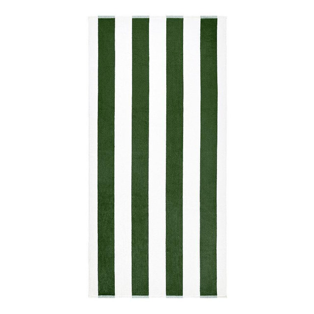 Classic Awning Striped Pool Towel, Deep Emerald