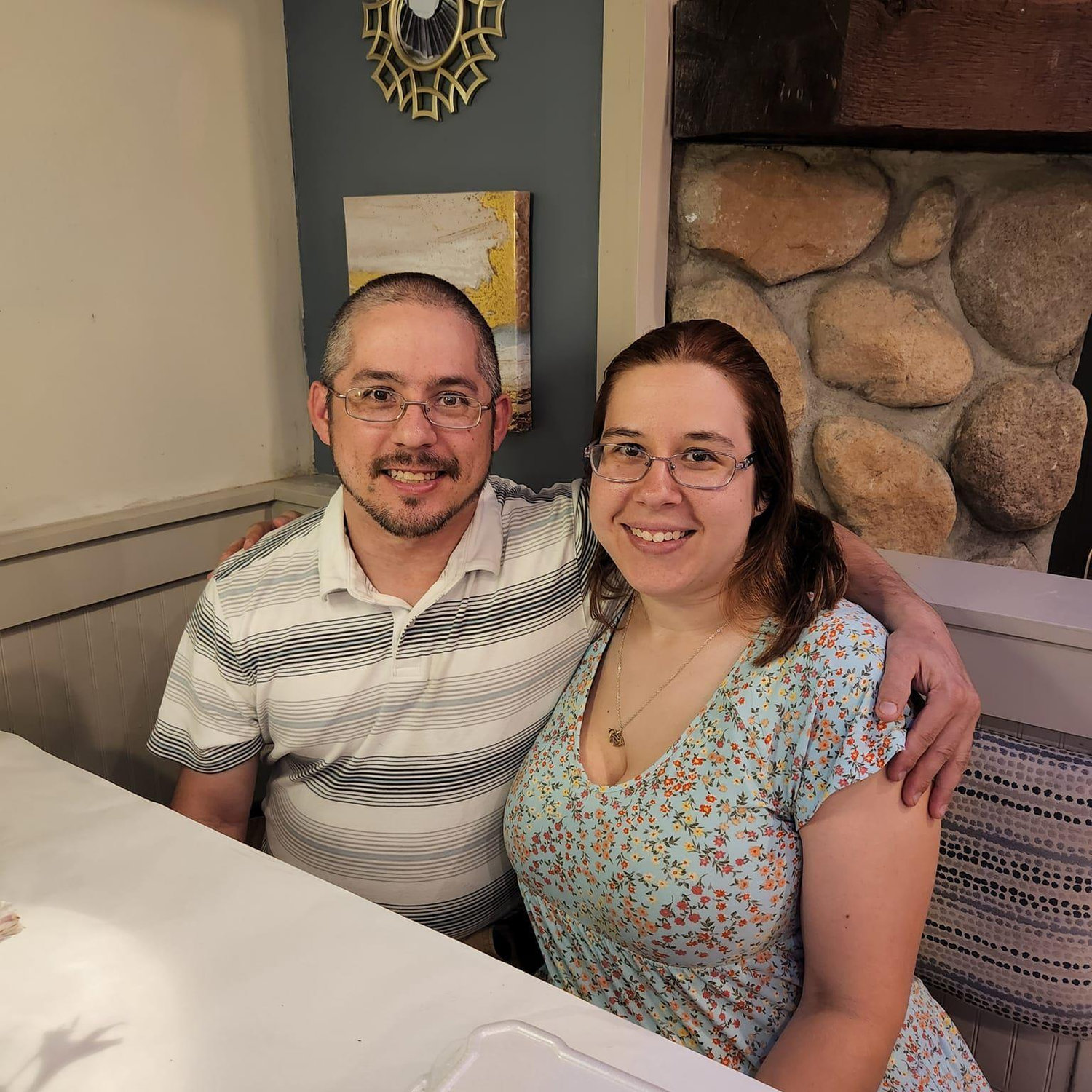 Taken on one of our anniversary dinners August 10th. Now soon we'll have a new anniversary date to celebrate!