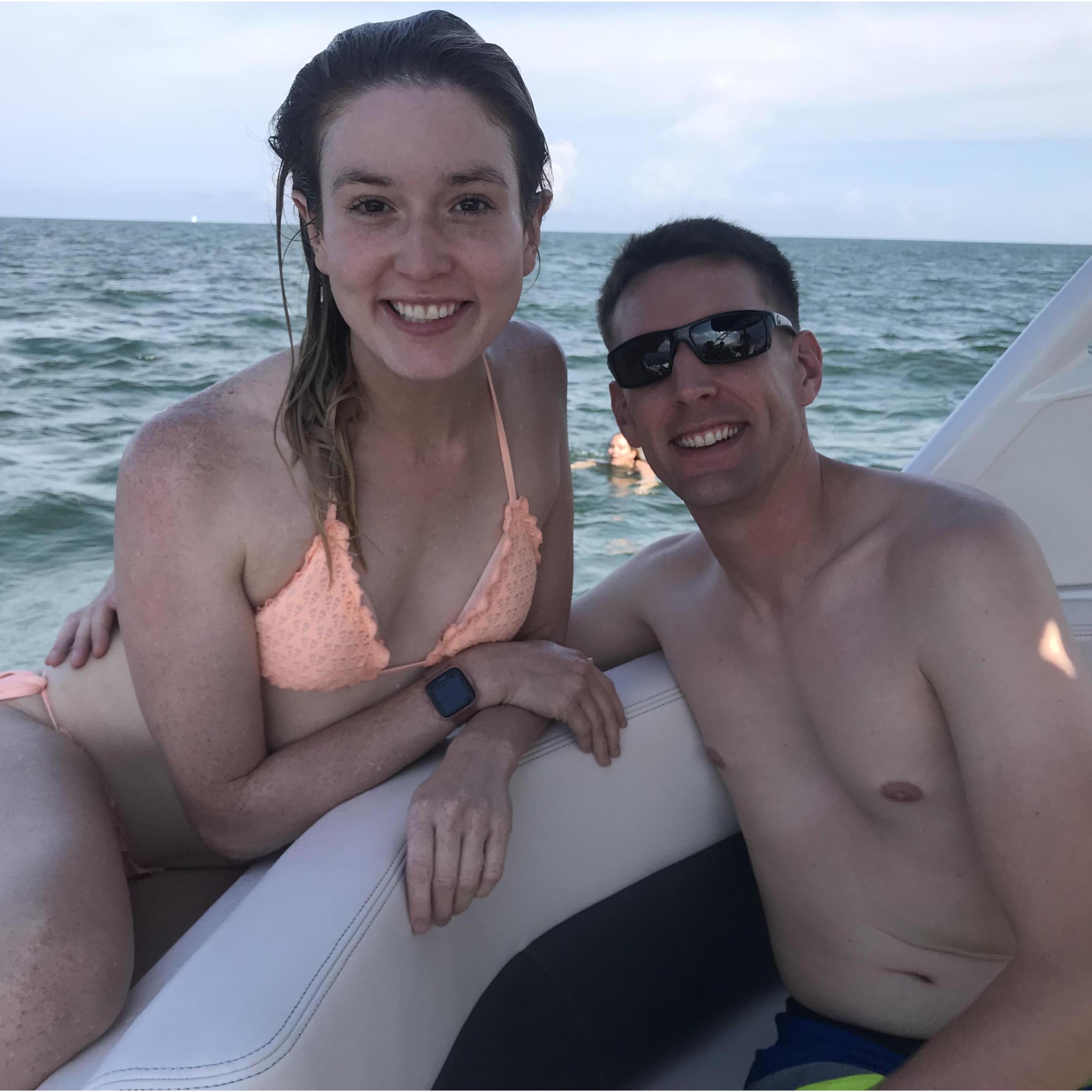 Matt and Tiff visit Virginia Beach and enjoy a day of wake boarding with friends in September 2018.
