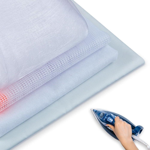 HunnmingRe 4 Types Pressing Cloth for Ironing, Silk Organza Mesh Cloth Cotton PTFE Fabrics, 4 Types of Different Fabric Pressing Cloths for Clothes Protect