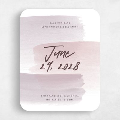 Pink Rounded Wedding Save the Date - Bailey Classic