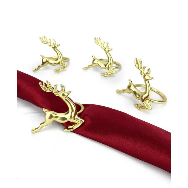 CLOSEOUT! Martha Stewart Collection Deer Napkin Rings, Set of 4, Created for Macy's