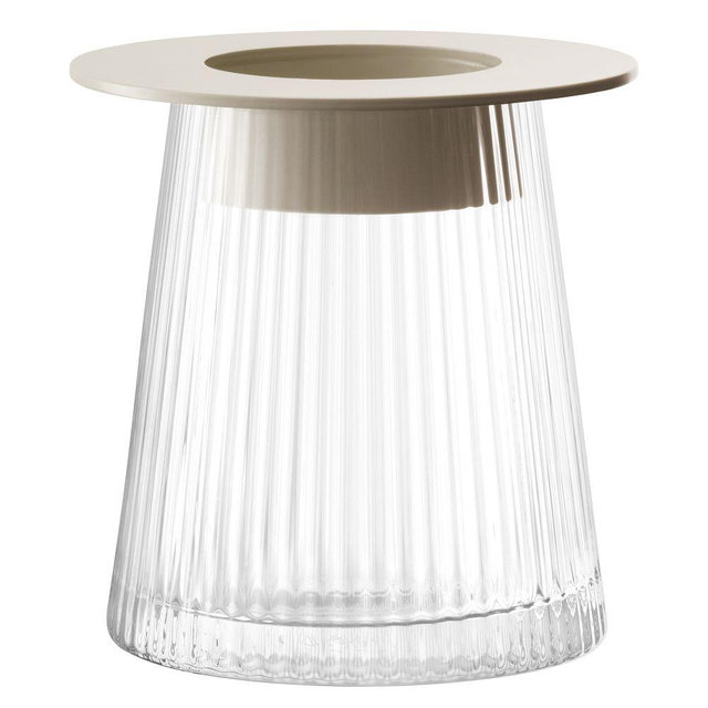Beacon Vase, Clear, Concrete Grey, 5.6"