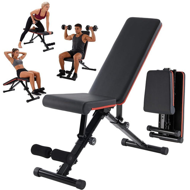 NEWBULIG Adjustable Weight Bench for Home Gym, Foldable Incline Decline Flat Workout Bench for Full Body Exercise, Bench Press and Sit Up Training Equipment, 795 lbs Capacity