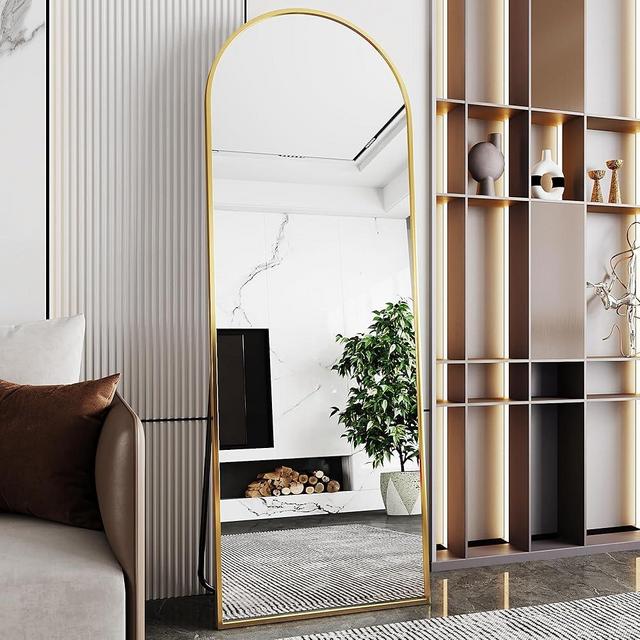 AUYHM nanoglass Arch Mirror Full Length,Gold Mirror Full Length 71"x26",Standing Mirror Full Length,Full Body Mirror for Bedroom,Large Mirror(Gold)