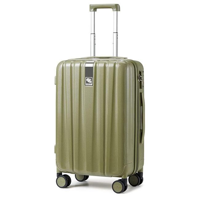 Hanke 20 Inch Carry On Luggage Airline Approved, Lightweight PC Hardside Suitcase with Spinner Wheels & TSA Lock,Rolling luggage bags for Weekender,Carry-On 20-Inch(Olive Green)
