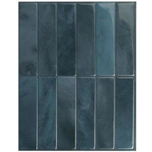 Smart Tiles Peel and Stick Backsplash - 5 Sheets of 11.43 x 9 - 3D Adhesive Peel and Stick Tile Backsplash for Kitchen, Bathroom, Wall Tile Agadir Blue