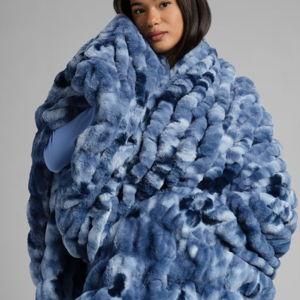 Azure blue blanket/large