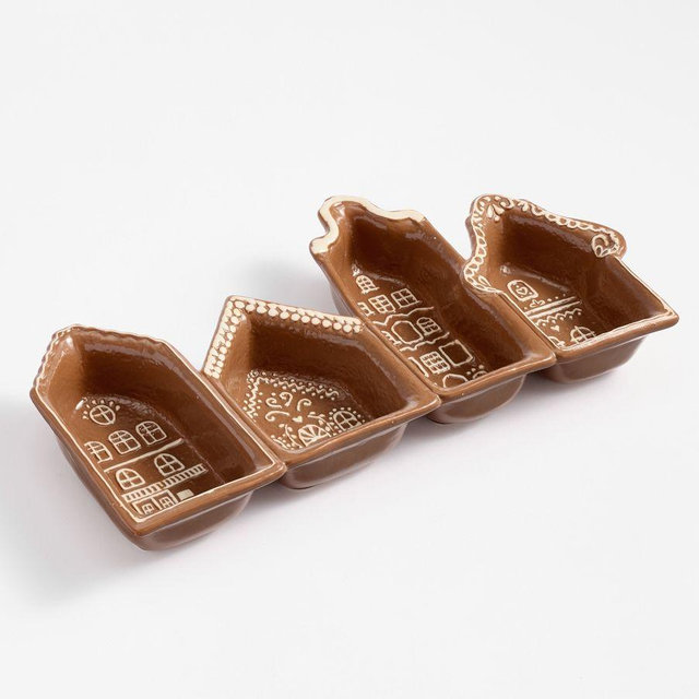 Gingerbread Stoneware Multi-Condiment Server