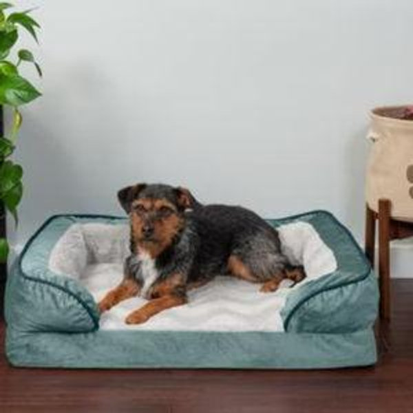 Memory Foam Bolster Dog Bed with Removable Cover
