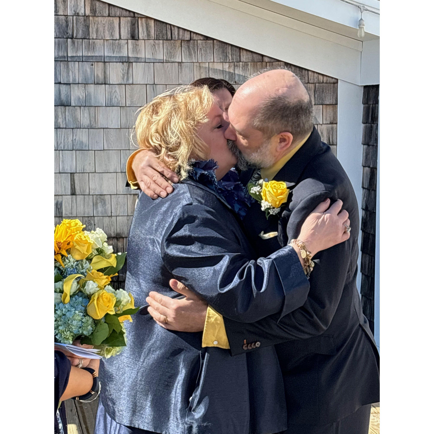 Wedding Ceremony kiss.