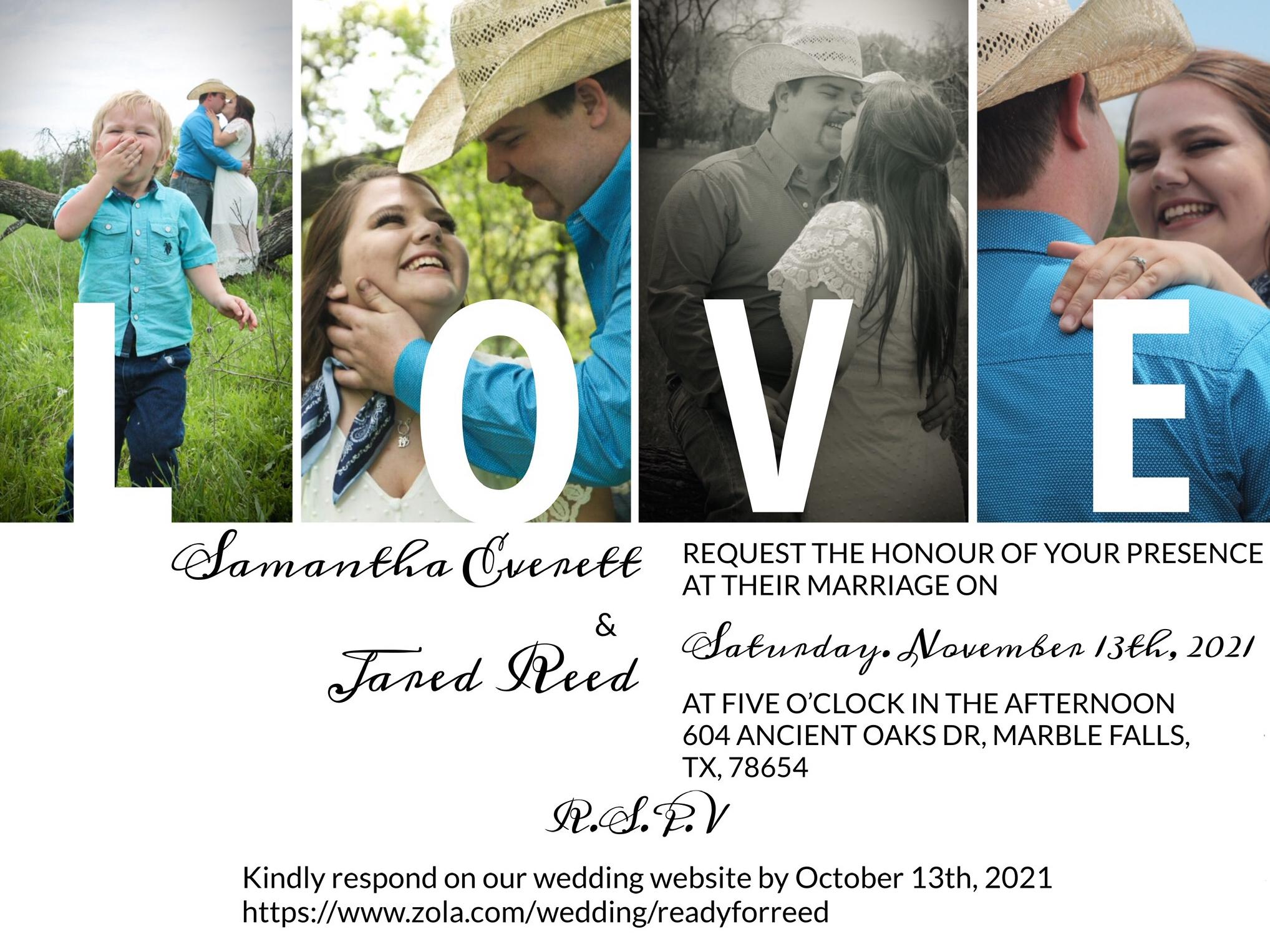 The Wedding Website of Samantha Everett and Jared Reed