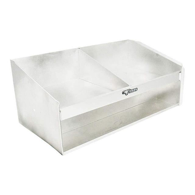 Pit Posse Cabinet Helmet Bay Double Mount Aluminum Shelf Aluminum Enclosed Race Trailer Shop Garage Storage Organizer (Silver)