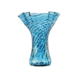 Glass Eye Studio - Mini Ruffle Vase - Teal Ripple - 6" height